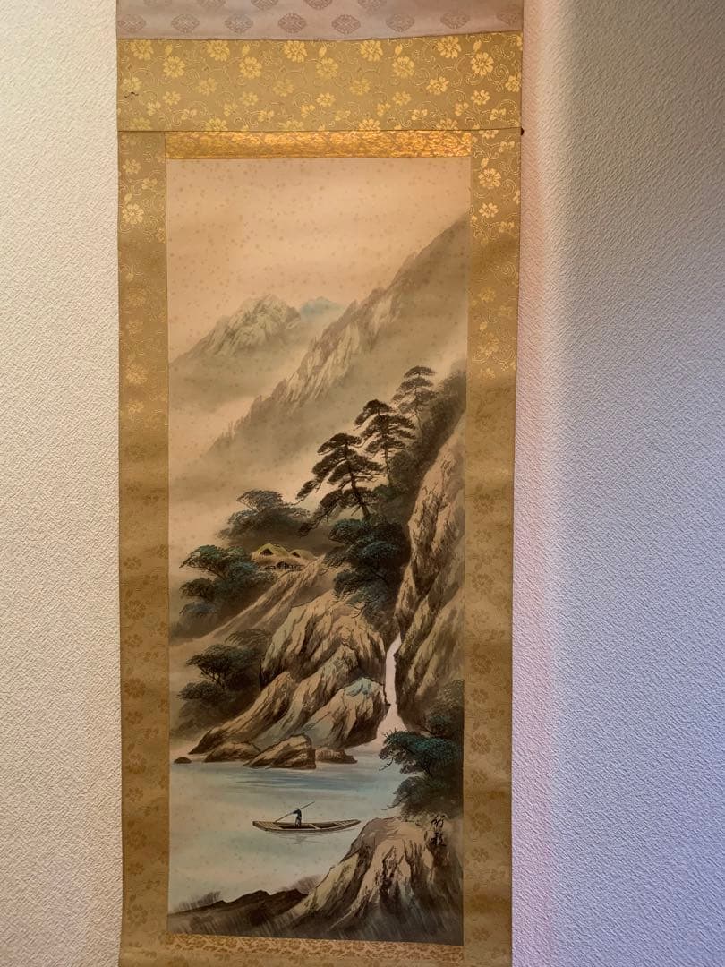 水墨画 山水画 風景画 掛け軸 壁掛 行程