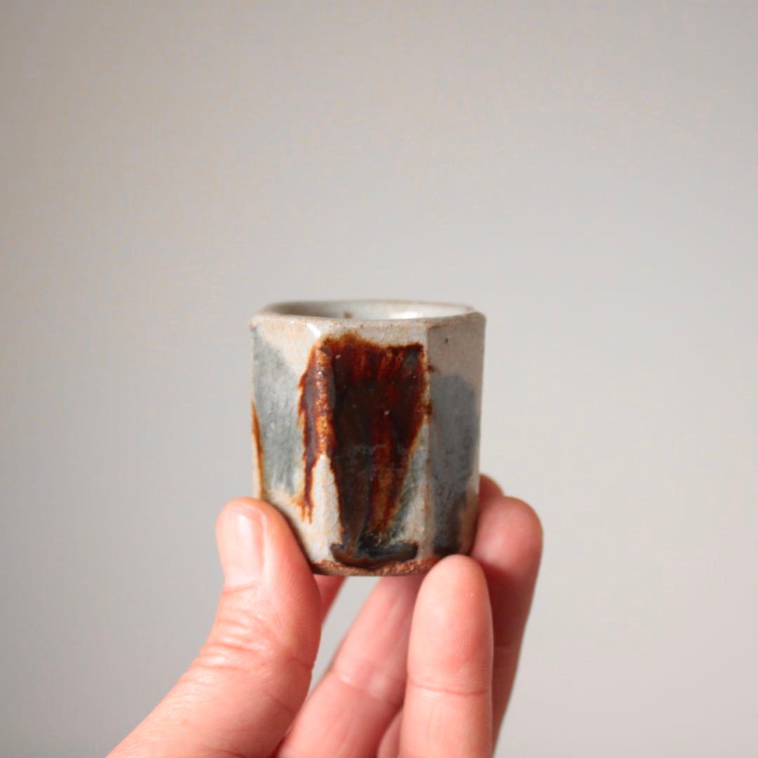 民芸的な 面取 筒盃 筒杯 酒器 ちょこ 古道具 アンティーク