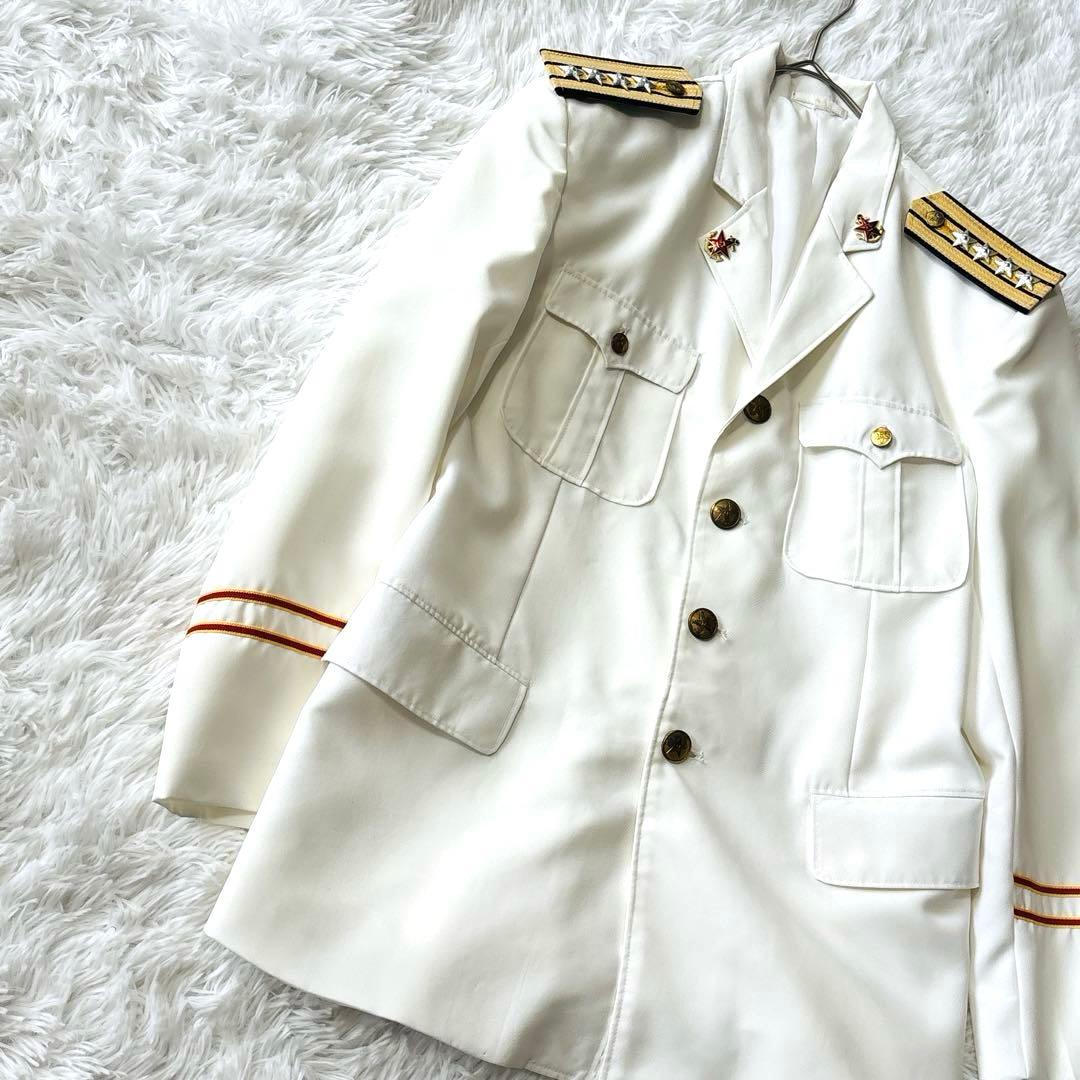 ソ連海軍 日本海軍　白ジャケット 大佐肩章付（本物か詳細不明）ヴィンテージ　仮装