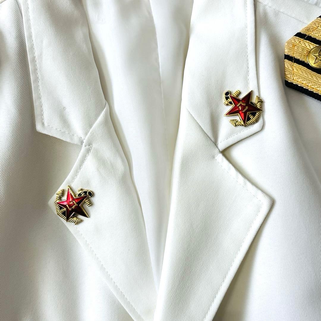 ソ連海軍 日本海軍　白ジャケット 大佐肩章付（本物か詳細不明）ヴィンテージ　仮装