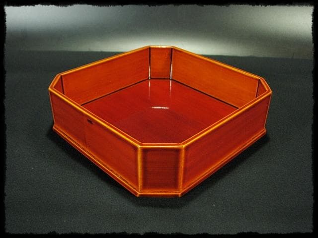 春慶 縁高 成田流 飛騨春慶 塗師 谷 正利 縁高重 茶道具 菓子器 f201