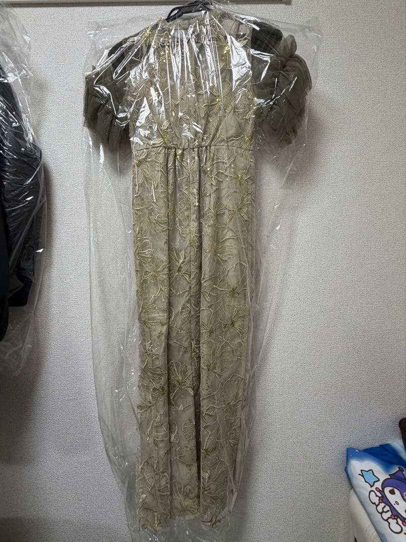 Kana チュールスリーブオケージョンドレス ライトグリーン