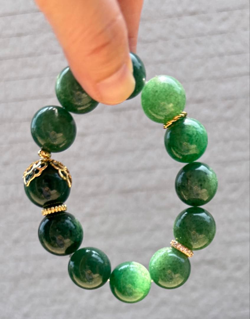 大玉グリーンアベンチュリン ブレスレット　18ミリ