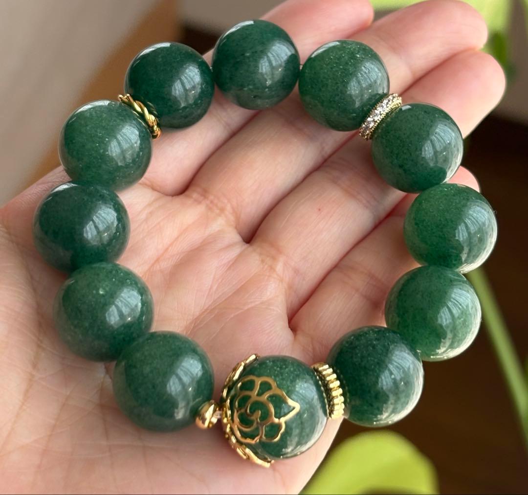 大玉グリーンアベンチュリン ブレスレット　18ミリ