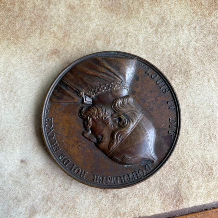 超レア！ルイ4世　19世紀ブロンズメダル　アンティークドイツ　/勲章ミリタリー