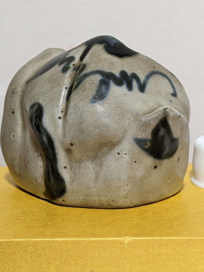 ⭐朝鮮陶磁 李朝中期 染付 桃形 水滴 文房四宝 コレクション骨董品アンティーク