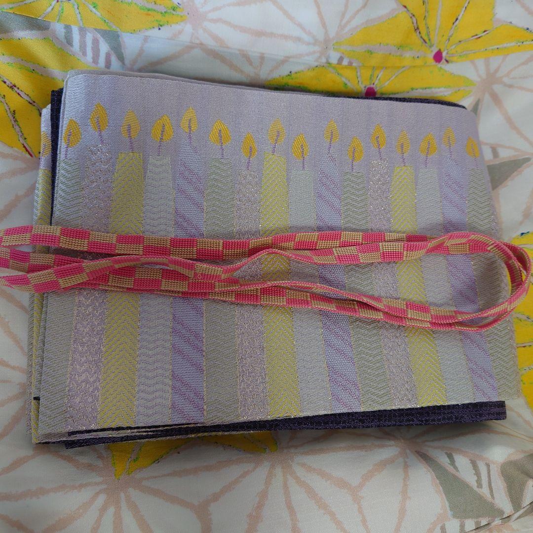 ふりふ 夏 浴衣 着物 花柄 麻の葉 黄色 (浴衣＋帯＋帯締め3点セット)