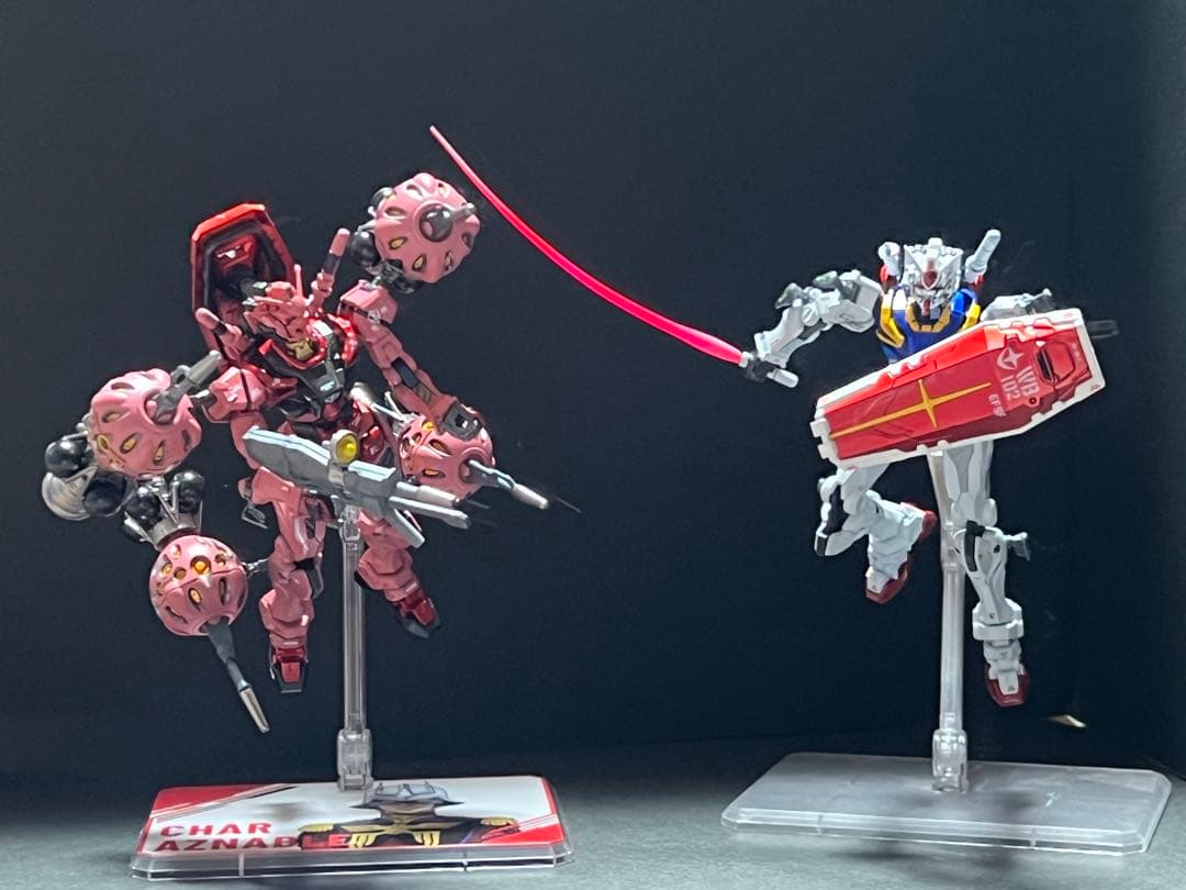 HG 1/144 赤いガンダム　白いガンダム　塗装完成品2機セット