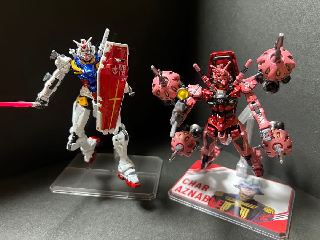 HG 1/144 赤いガンダム　白いガンダム　塗装完成品2機セット