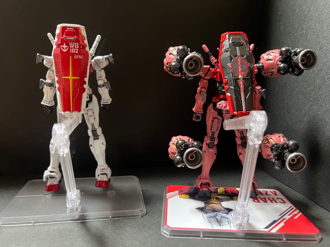 HG 1/144 赤いガンダム　白いガンダム　塗装完成品2機セット
