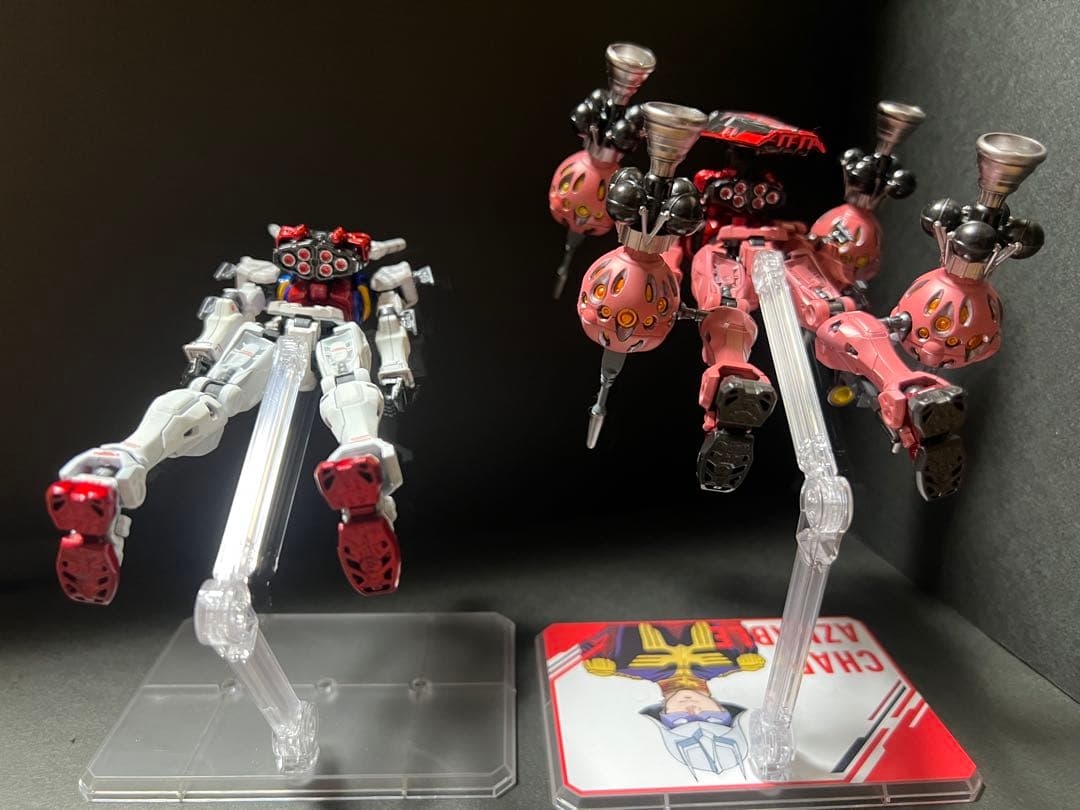 HG 1/144 赤いガンダム　白いガンダム　塗装完成品2機セット
