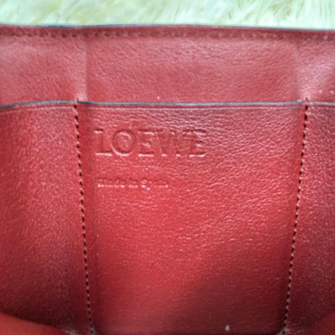 ✨美品✨ロエベ　三つ折り財布　トライフォールドウォレット　ブラウン　アナグラム