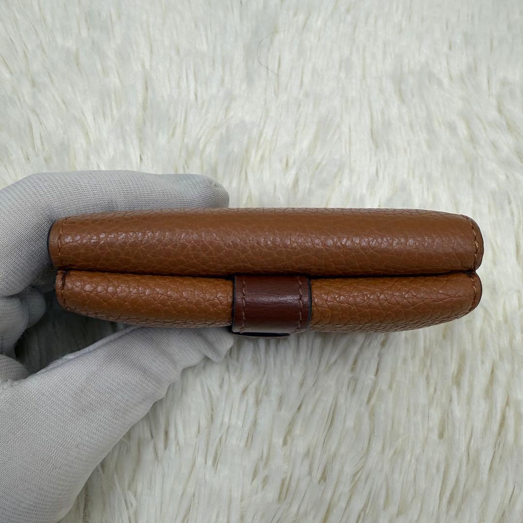 ✨美品✨ロエベ　三つ折り財布　トライフォールドウォレット　ブラウン　アナグラム