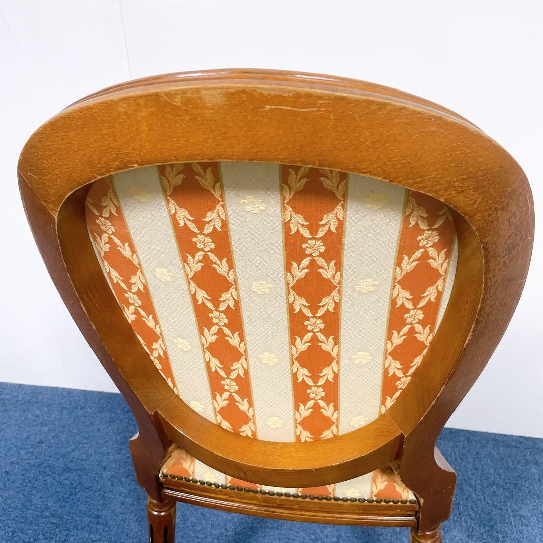 【フランスアンティーク②】ルイ16世様式 華麗ストライプ織物張 メダリオンチェア