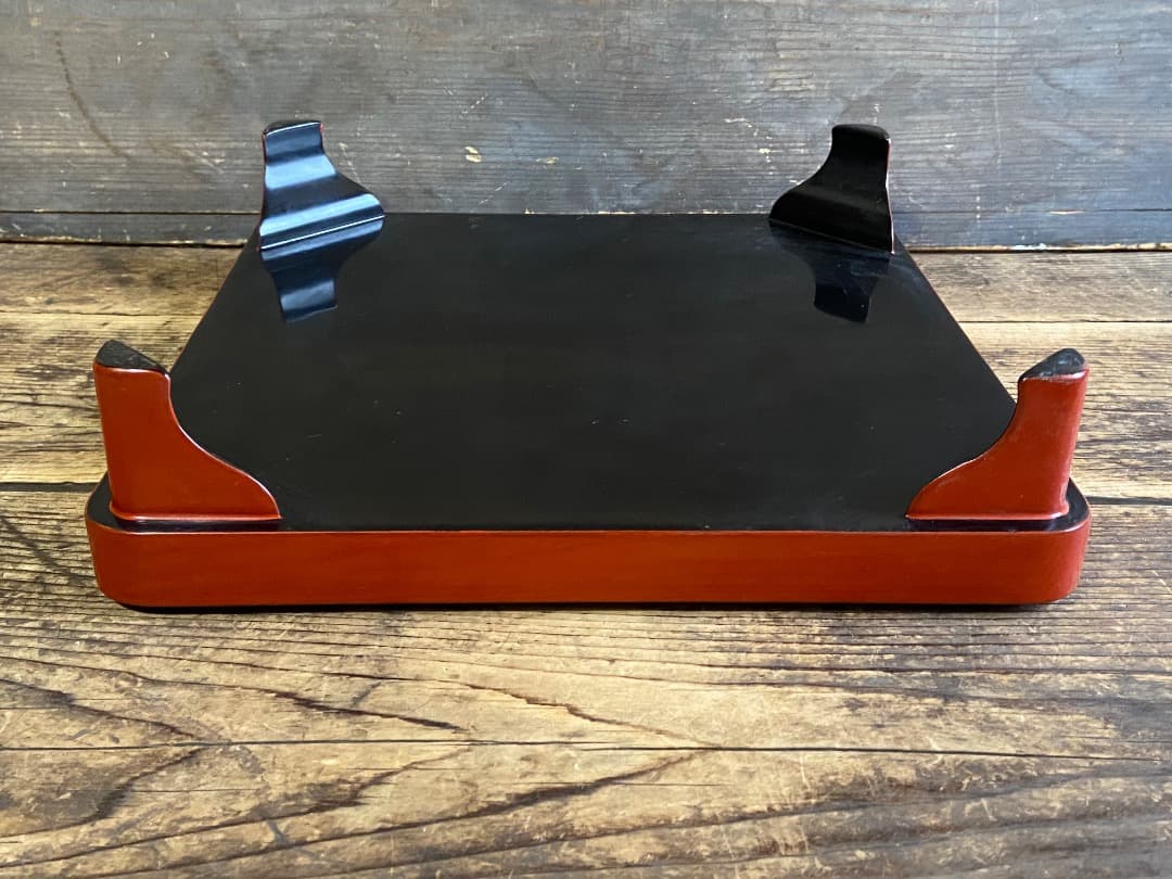 能登蔵出し 輪島塗 朱漆塗 脚付四方膳 二客セット｜能登の手仕事｜漆器膳 正月