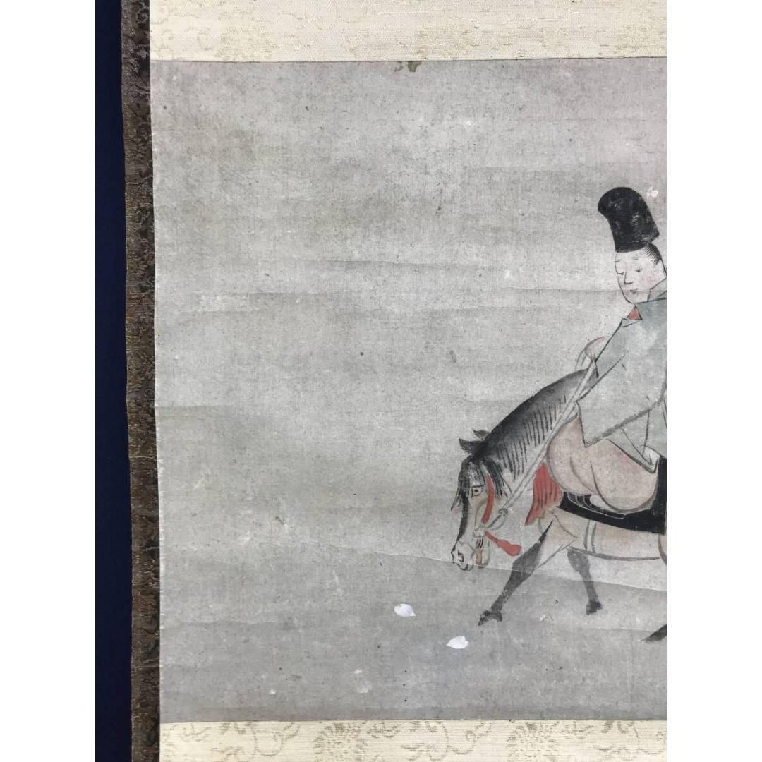 模写/尾形光琳/在原業平/東下り/人物/平家物語/掛軸/名家伝来/AK-667