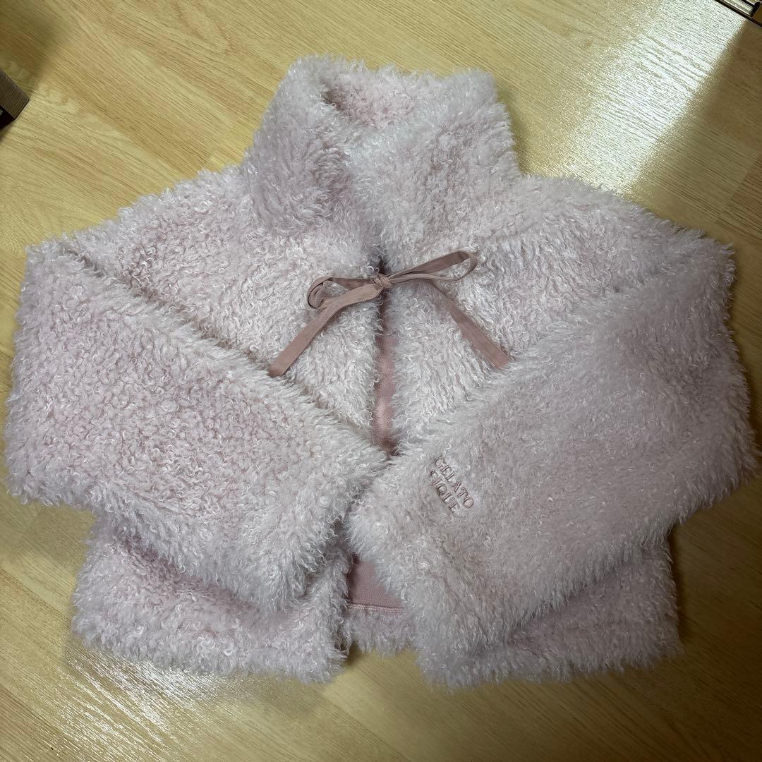 ジェラートピケ プードルボアカーディガン