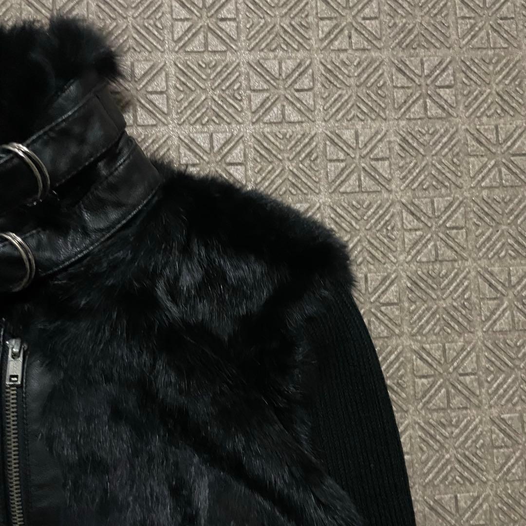 Y2K opium dark wear black fur knit 平成ギャル