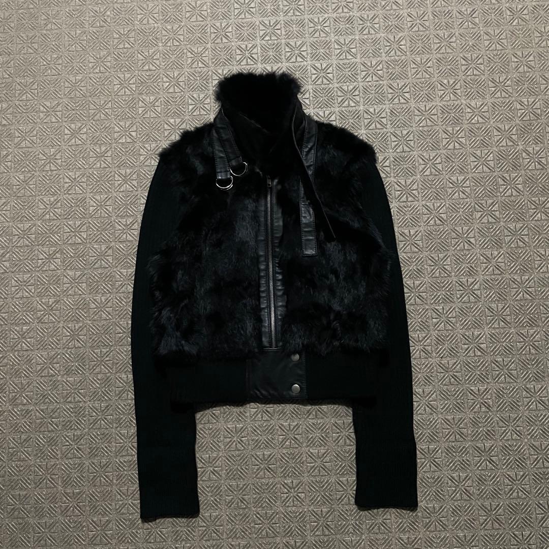 Y2K opium dark wear black fur knit 平成ギャル