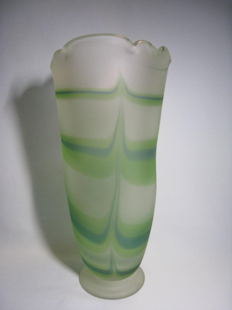 沖縄県伝統工芸士【琉球硝子花瓶】　末吉清一 　現代の名工　卓越した技能