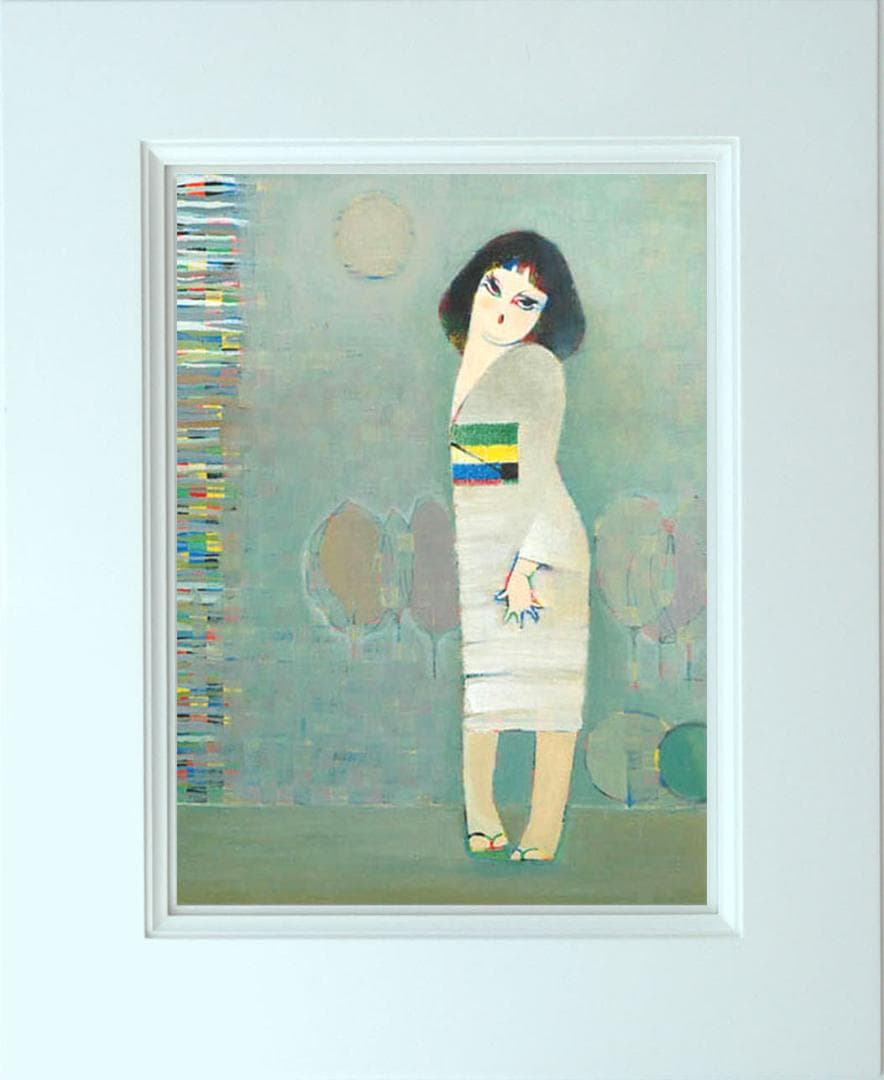 油絵 絵 絵画 インテリア 額付(白) F6-050113 人物 女性像