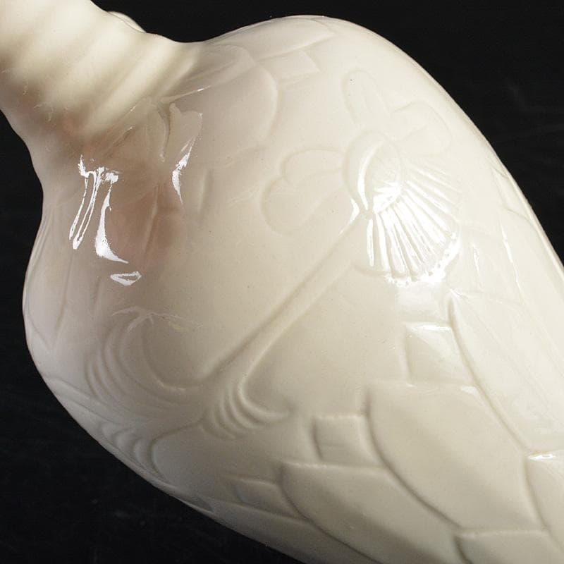 中国　徳化窯白磁　刻蓮花文　浄瓶　V　R7252