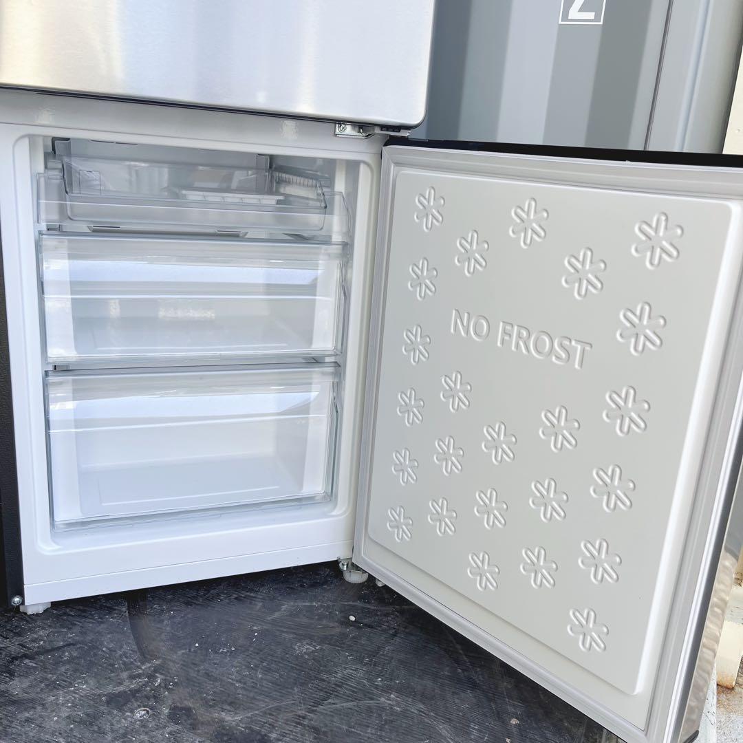 85取付無料！ステンレスシルバー高性能おしゃれデザイン大きめ冷蔵庫！洗濯機