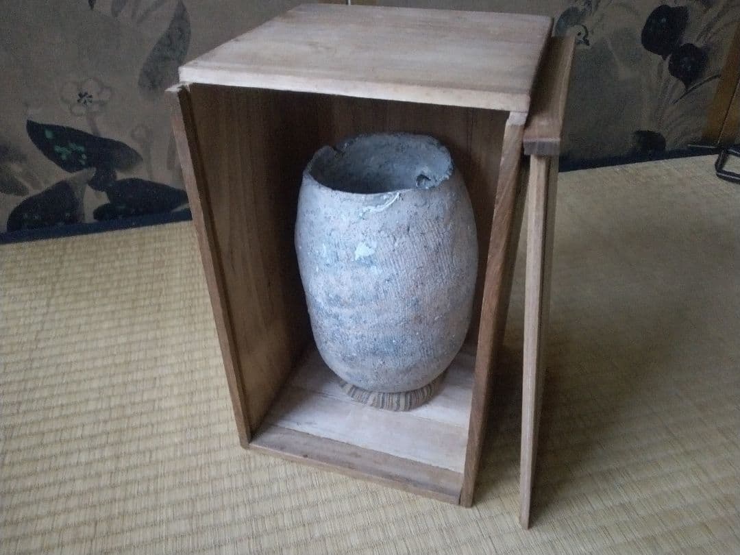 中世頃　櫛目蛸壺　骨董　古美術　茶道具　土器　壺　須恵器　古代　花器　茶道　華道