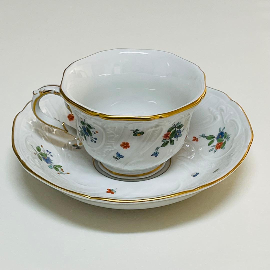 マイセン 散らし小花 ティーカップ＆ソーサー 1級品 ノイ・マルセイユ
