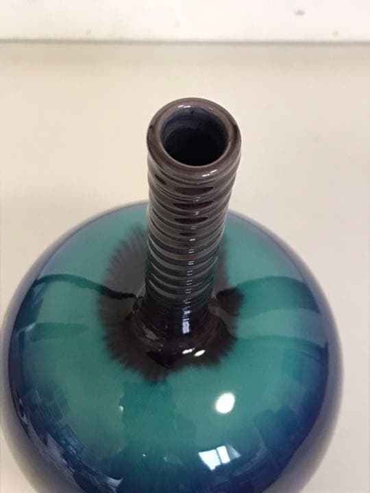 人間国宝　三代目徳田八十吉　花入　共箱共布　T39 本物保証