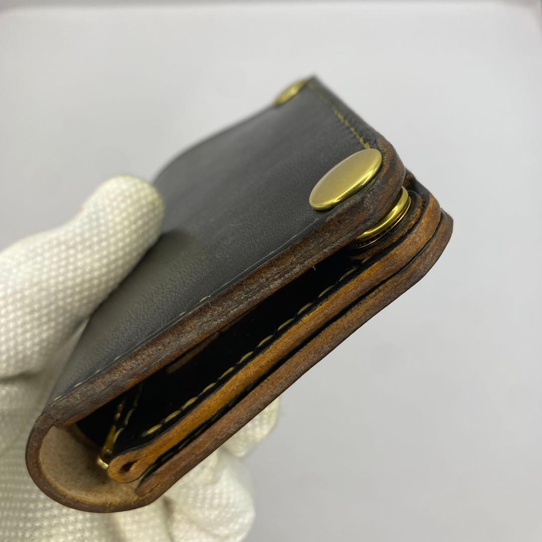 マ*ズ様 オークション 無骨！お札折らずに収納できる無骨な手染めミドルトラッカー