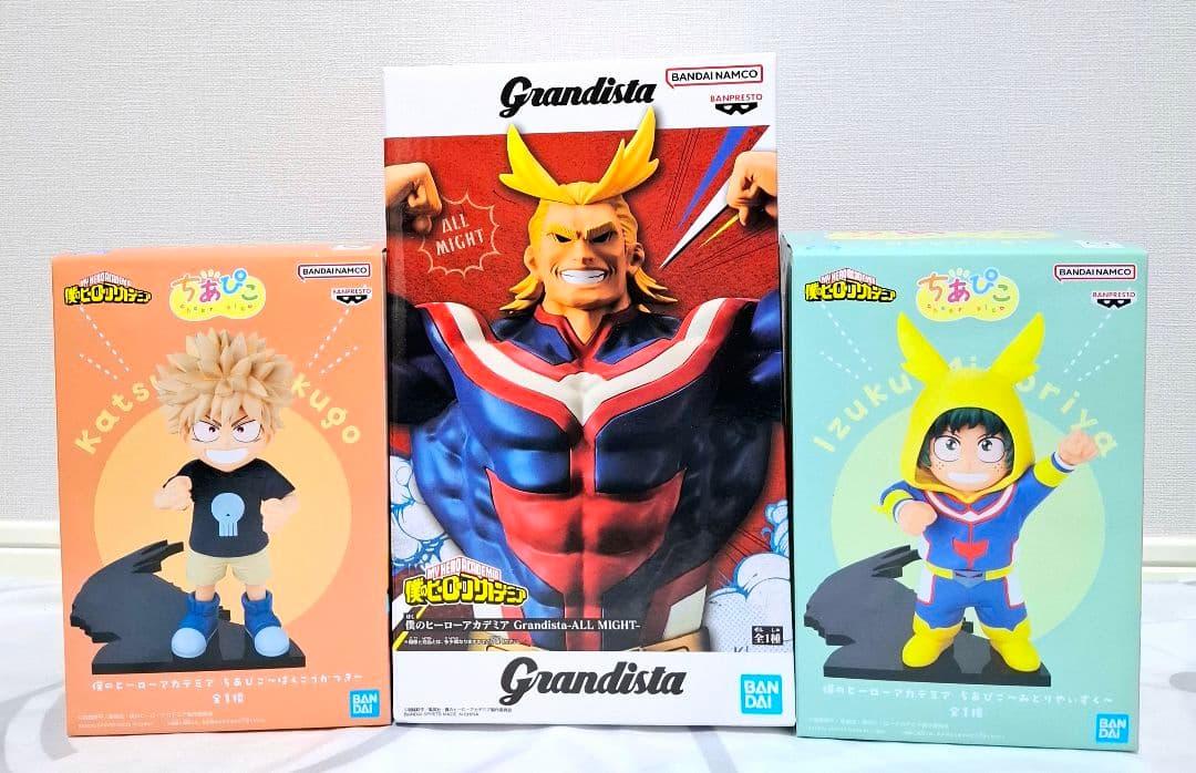 ちあぴこ　みどりやいずく　ばくごうかつきGrandistaオールマイトフィギュア