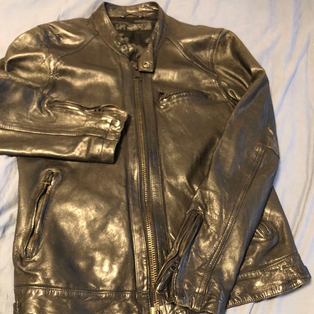 AMERICAN RAG CIEシープレザーヴィンテージ加工ライダース黒2サイズ