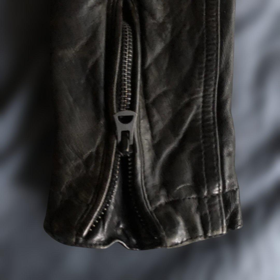 AMERICAN RAG CIEシープレザーヴィンテージ加工ライダース黒2サイズ