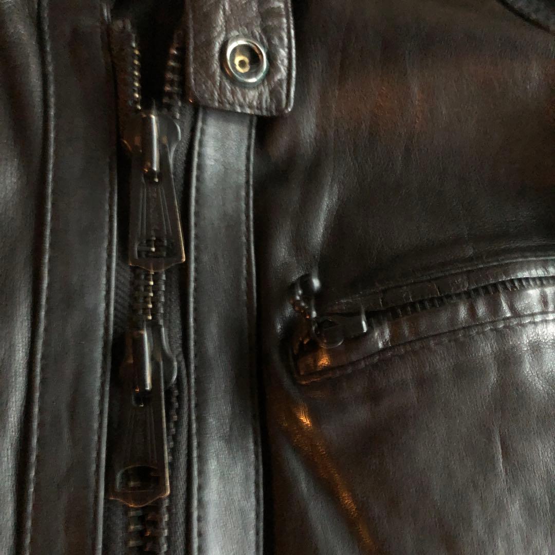 AMERICAN RAG CIEシープレザーヴィンテージ加工ライダース黒2サイズ