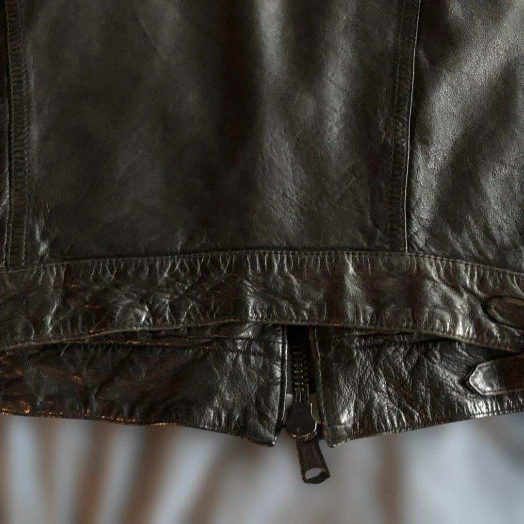 AMERICAN RAG CIEシープレザーヴィンテージ加工ライダース黒2サイズ