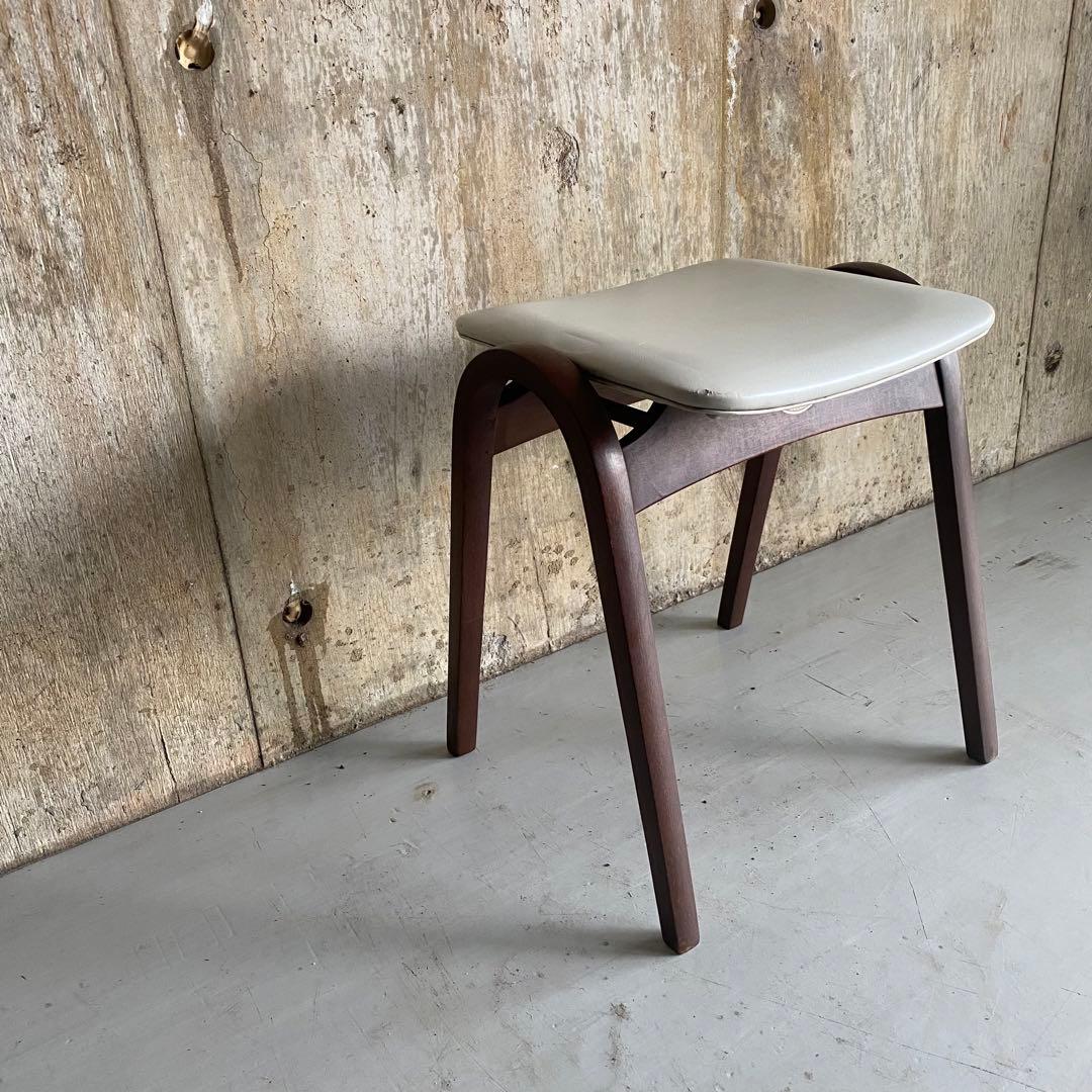 秋田木工　スタッキングスツール 剣持勇　ヴィンテージ　アンティーク　白