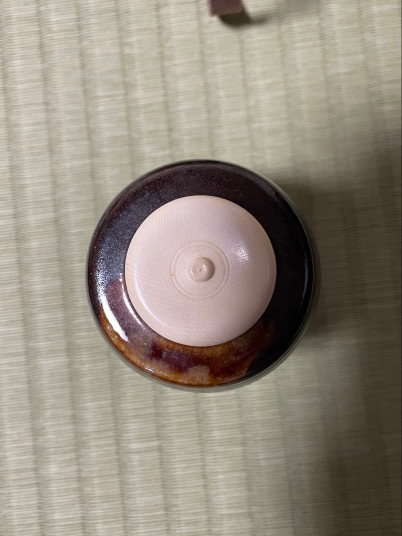 茶入　＊共箱付　膳所焼　仕覆付　茶道具