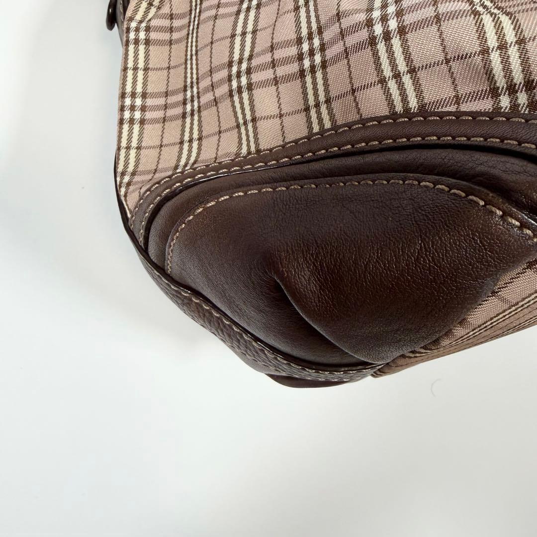 【美品】バーバリーブルーレーベル　ショルダーバッグ　2way ナイロン　ピンク