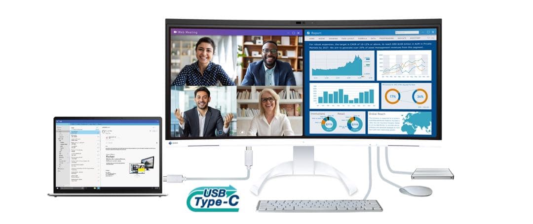 EIZOウルトラワイド曲面モニター | FlexScan EV3450XC