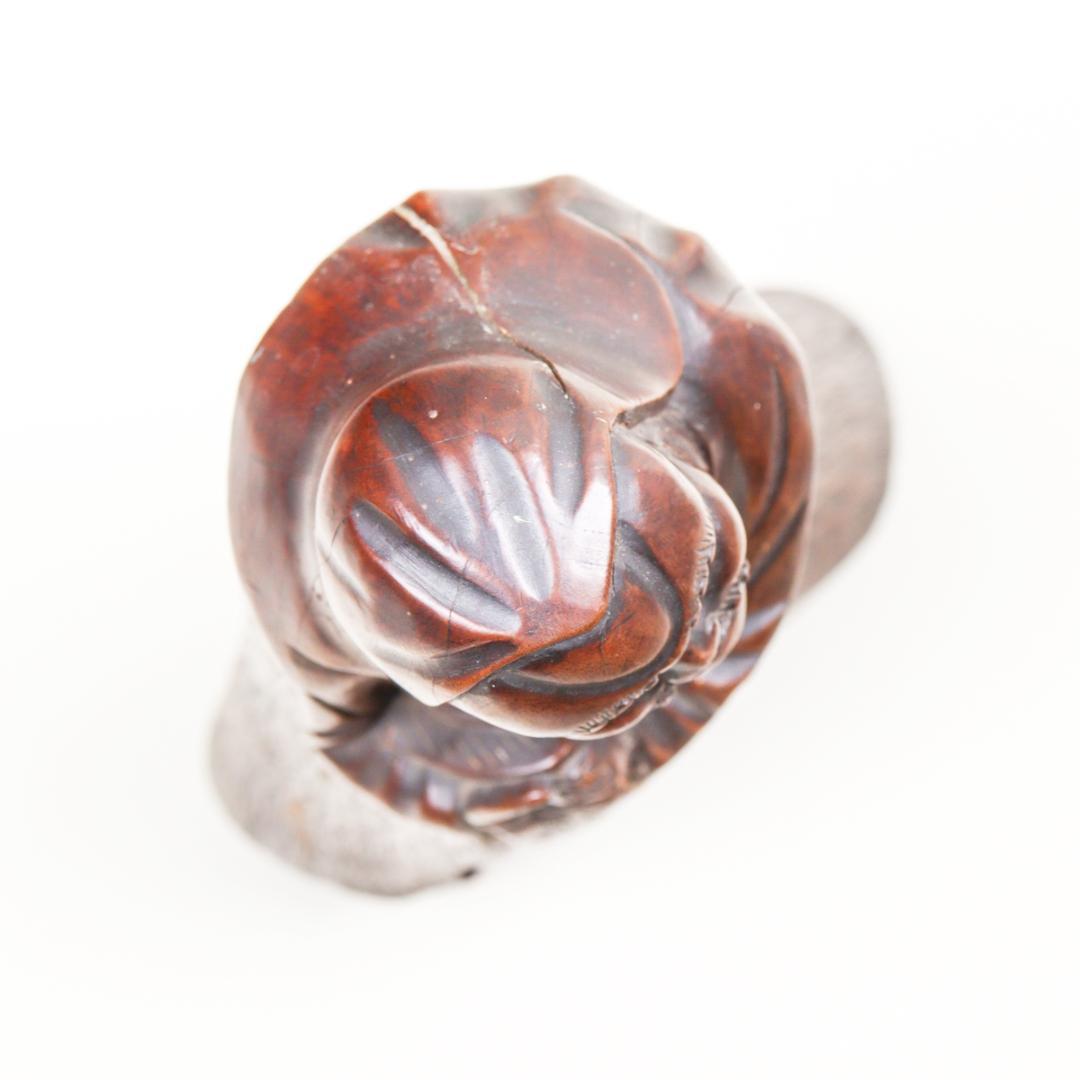 一刀彫 木彫 達磨大師 23cm 置物