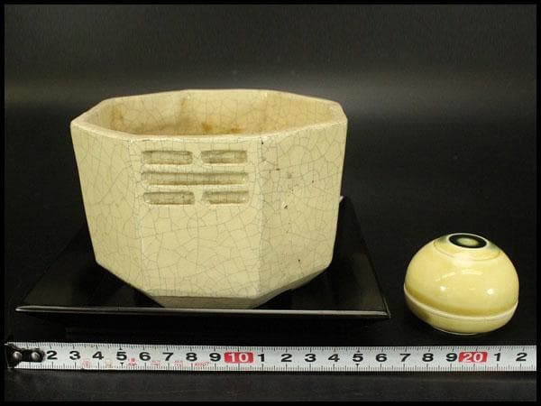 八角香炉 宝珠香合 四方香盆 三点まとめて(ZE484)