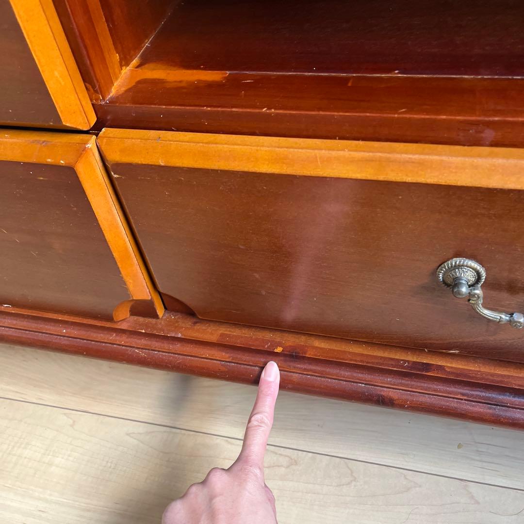 木製テレビ台 ダークブラウン 4引き出し