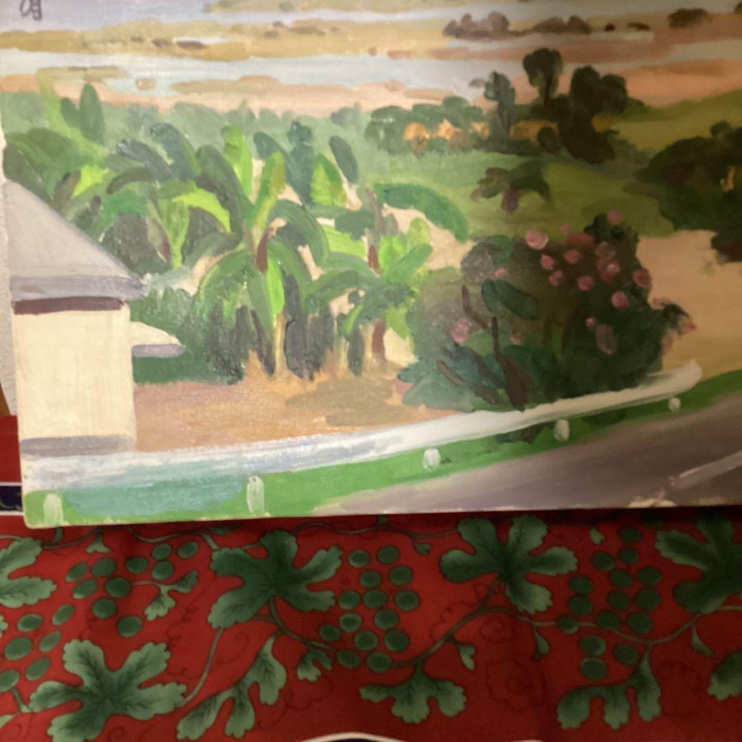 油彩画【　風景画　】　肉筆　山下清　キャンバス　八幡学園寄贈品　　模写　 即決品
