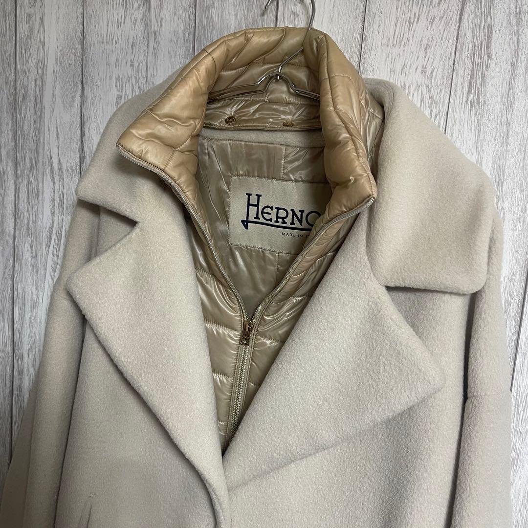 macanHERNO 2ヘルノ way インナーダウン付コート ベージュ