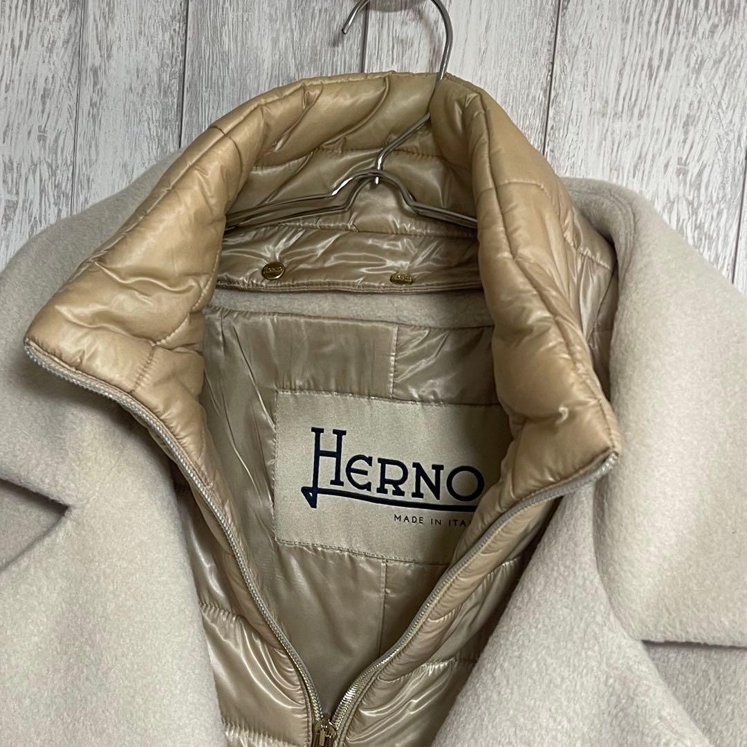 macanHERNO 2ヘルノ way インナーダウン付コート ベージュ