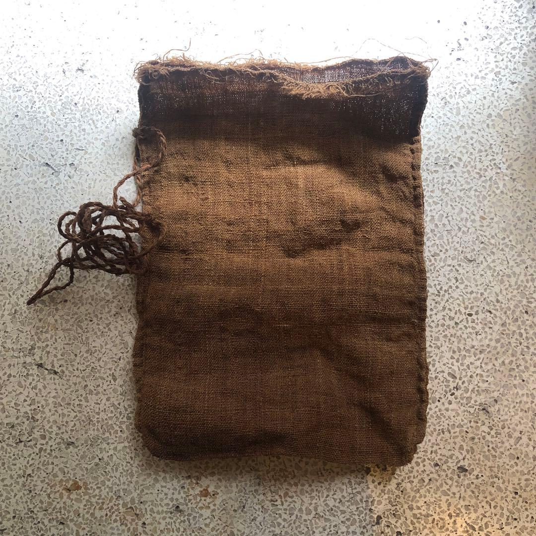 古シナ布　科布　襤褸 東北地方 大正時代 古袋 アンティーク　しな布