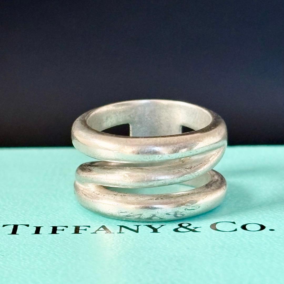 【ティファニー】ダイアゴナル リング 指輪 約8号 シルバー 925 オールド