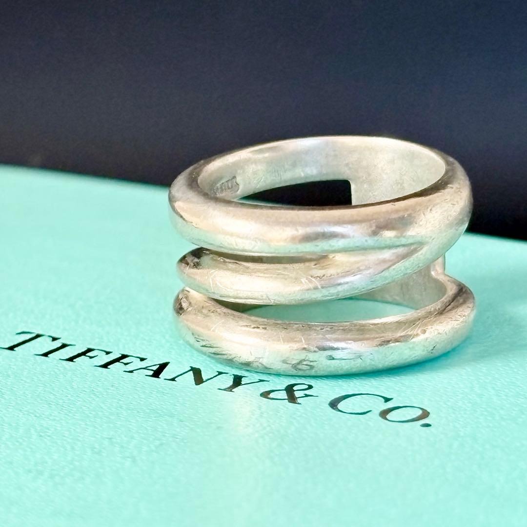 【ティファニー】ダイアゴナル リング 指輪 約8号 シルバー 925 オールド