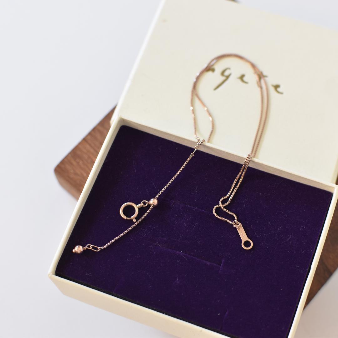 ◇agete◇アガット　アンクレット　Ｋ10　2連　ベネチアンチェーン